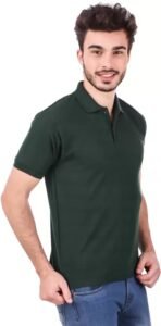 One-H Men's Polo Neck Short Sleeve Casual Tshirt Green color (Pack of 1) - Image 3