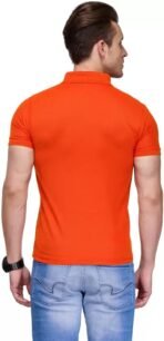 One-H Men's Polo Neck Short Sleeve Casual Tshirt Combo of Red, Orange, Grey colors (Pack of 3) - Image 2