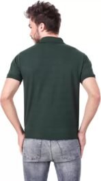 One-H Men's Polo Neck Short Sleeve Casual Tshirt Green color (Pack of 1) - Image 2