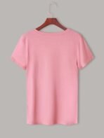 Pink Unisex Cotton Premium Quality Designer Printed T-Shirt - Image 2