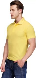 One-H Men's Polo Neck Short Sleeve Casual Tshirt Yellow color (Pack of 1) - Image 3