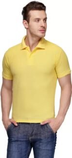 One-H Men's Polo Neck Short Sleeve Casual Tshirt Yellow color (Pack of 1)