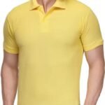 One-H Men's Polo Neck Short Sleeve Casual Tshirt Yellow color (Pack of 1)